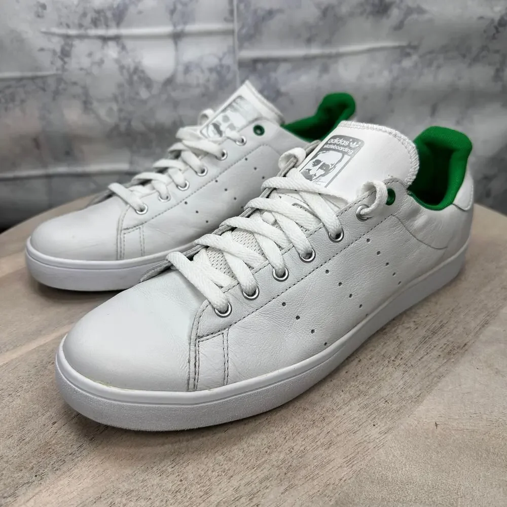 Adidas Stan Smith Men’s 11 White Green Leather Sneakers Classic Clean EVV 791002 - Picture 3 of 12